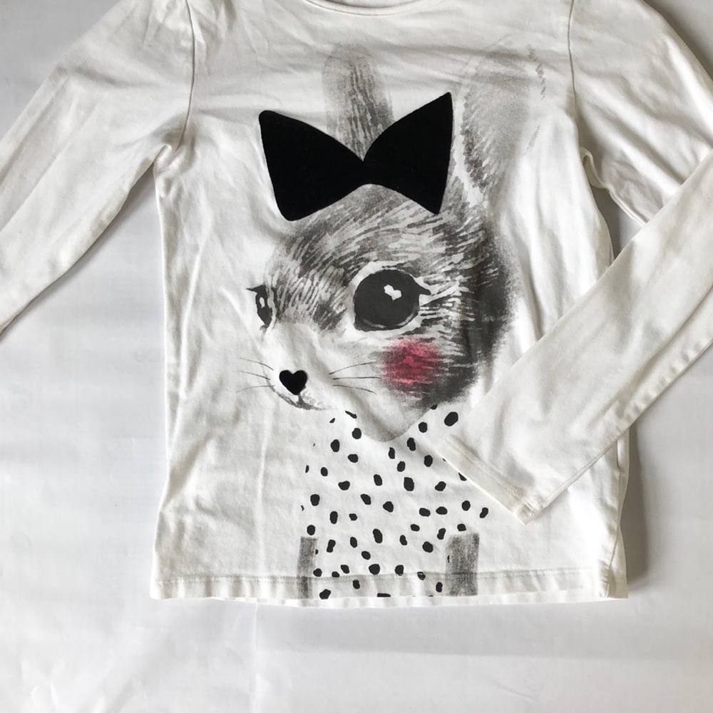 H&M bunny top with velvet accents